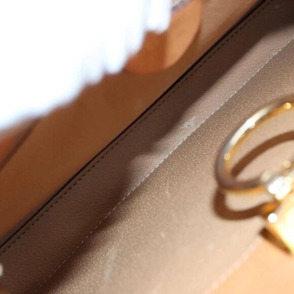 CELINE Macadam Canvas Hand Bag Beige Gold Auth 90219 - Picture 11 of 16
